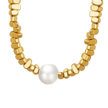 Geometric Pearl Necklace