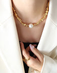 Geometric Pearl Necklace